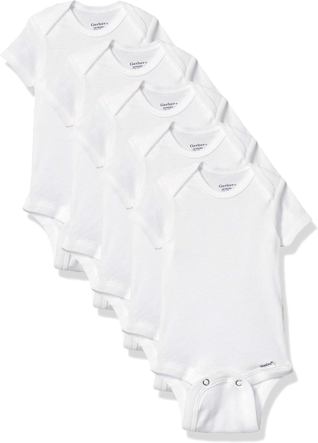 GERBER Baby 5Pack Solid Onesies Bodysuits Clothing