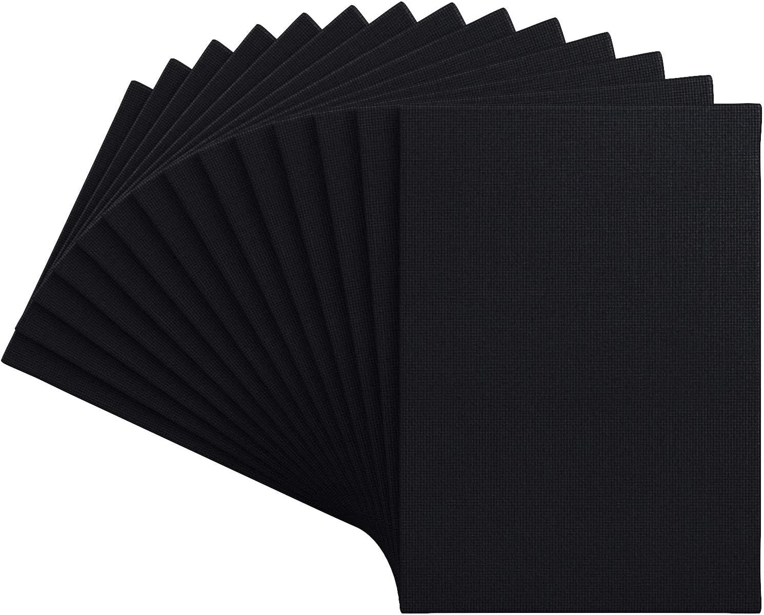 Arteza Canvas Boards for Painting, Pack of 14, 5 x 7 Inches, Blank Black Canvas Panels, 100% Cotton, 8 oz Gesso-Primed, Art Supplies for Acrylic Pouring and Oil Painting
