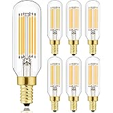 Leools E12 LED Bulb Dimmable 6W Equal 60 watt Light Bulb Soft White 3000K T6 T25 E12 Candelabra Bulb 60 watt for Chandeliers,