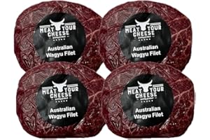 MEAT YOUR CHEESE Australian Wagyu Filet Mignon Steak 8oz Pack - Australian Wagyu Quality and Exquisite taste Grass fed, grain finished, no added hormones (6)