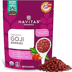 Navitas Organics Goji Berries – For Smoothies, Trail Mix, Baked Goods, Oatmeal & More – Vitamin A, Antioxidants, Fiber – Wolf