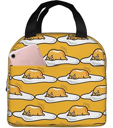 Skater ONWR1-A - Fiambrera redonda, 17.8 fl oz (500 ml), con tenedor, cara de Gudetama, Sanrio, fabricada en Japón