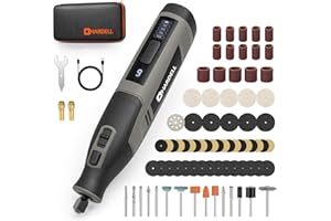 HARDELL 4V Cordless Rotary Tool Kit with 80 Accessories, 4000mAh Battery, 6 Variable Speeds 8000-28000RPM, Type-C Fast Charging for Cutting, Sanding, Polishing, Drilling, Carving, DIY Crafts (Grey)
