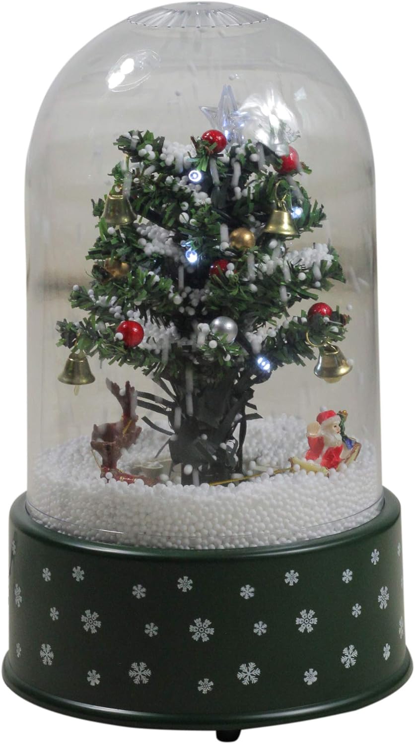 Amazon Com Northlight 23120731 11 75 Pre Lit Musical And Animated Christmas Tree Snow Globe Glitter Dome Home Kitchen
