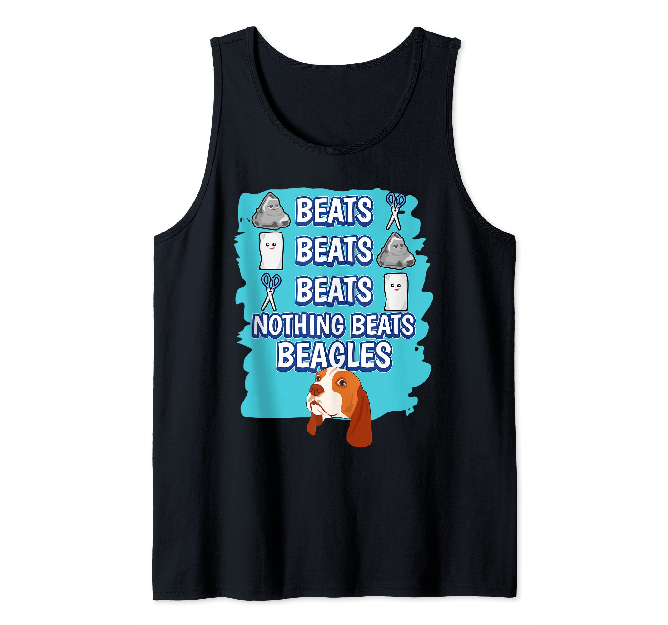 Nothing Beats Beagles Rock Paper Scissors Beagle Tank Top