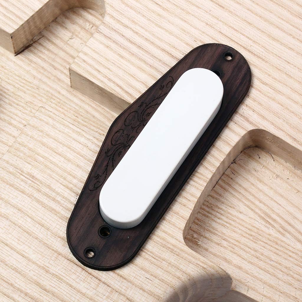 Alnicov 2 Pcs Rosewood Single Coil Pickup Surround Plate Mounting Ring for Guitar - Image 5