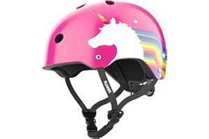 NOGGN Bike Helmet for Kids 5-8, 8-14 and Toddler 3-5 | Kids Bike, Skateboard and Scooter Helmet with Rainbow Unicorn and US Star Designs