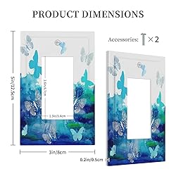 Thsanju Rustic Watercolor Blue Splash-Ink Butterfly
