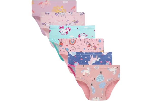 Boboking Girls Soft Panties Toddler Underwear Kids Cotton Briefs | Comfortable Elastic Waistband Double Layered Crotch Assorted Patterns