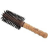 Ibiza Hair Boar Bristle Round Brush (G Series) | Hybrid Swirled Boar & Carbon Fiber Nylon Bristles with Cork Handle | Adds Shine & Texture for Medium to Long Styles