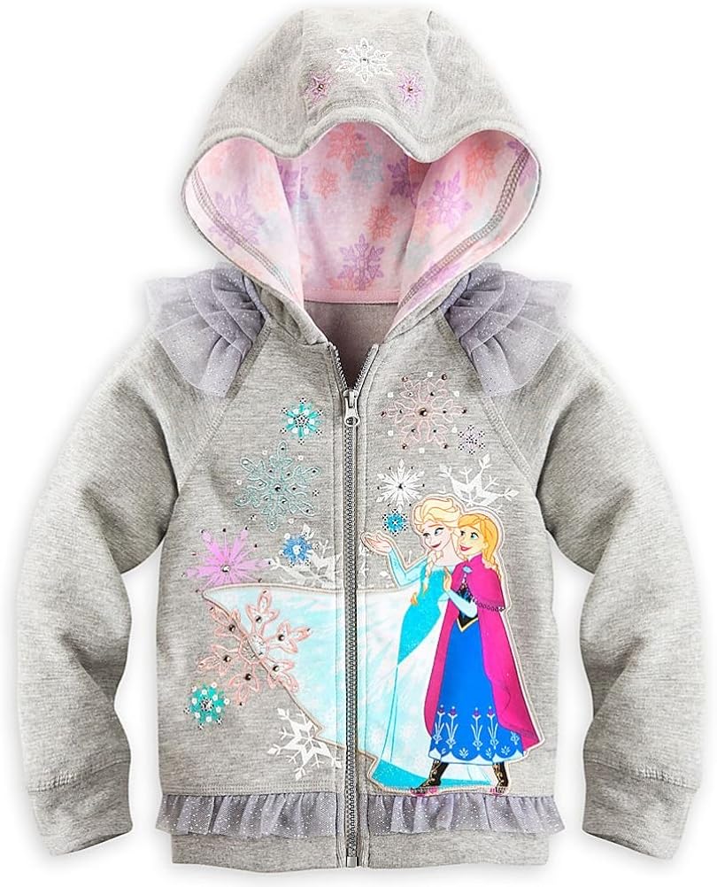 Disney Store Frozen Anna Elsa Girl Deluxe Hoodie Sweat