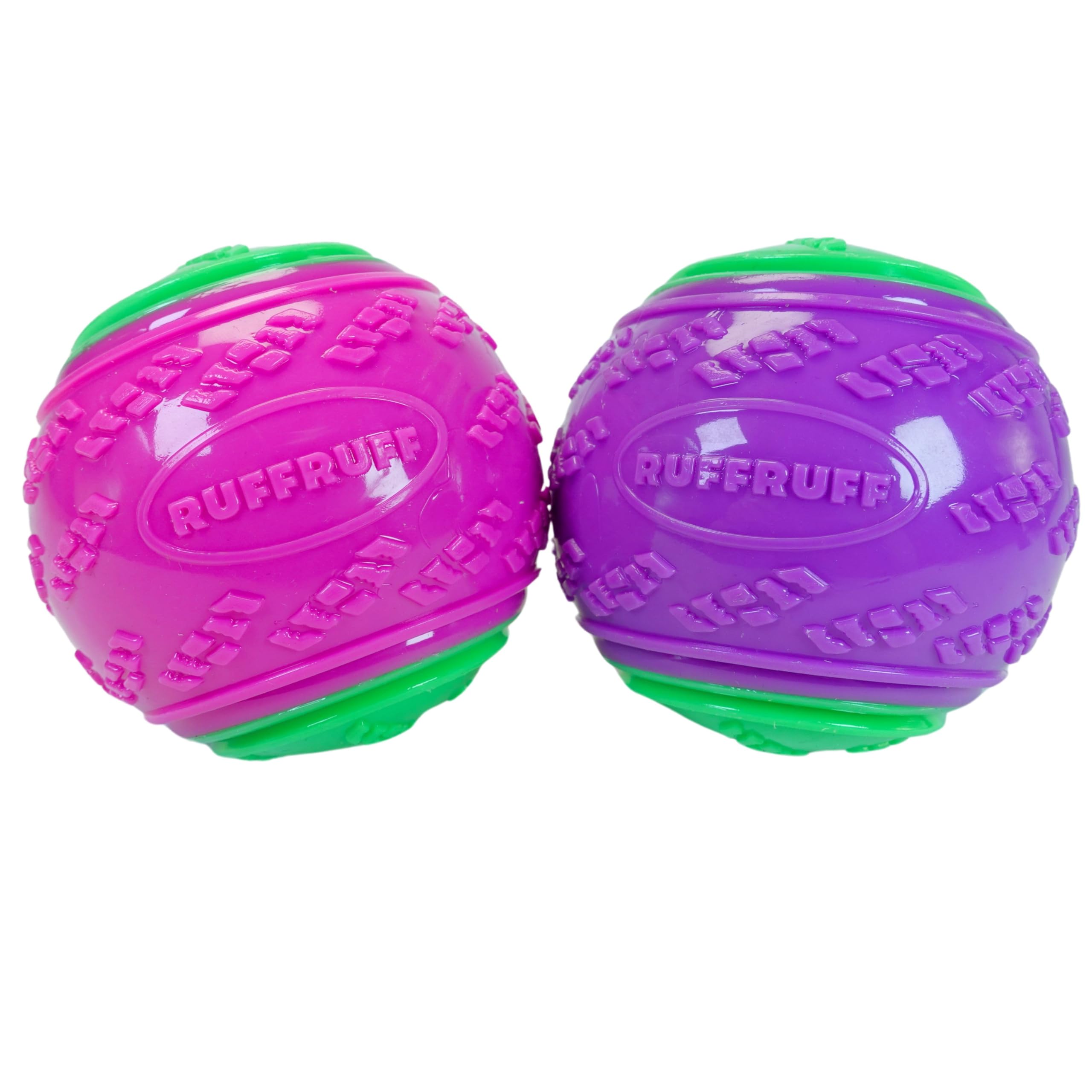 RUFFRUFF Pack of 2. Extra Large XL Squeaky Ball for Big Dogs, 9cm Diameter