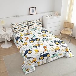 Cartoon Car Kids Comforter Set King, Excavator