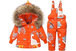 Toddler Baby Boys Girls Ski Jacket and Snowbib Snowsuit Set for Kids Down Coat and Overall Fall Clothes for Teens Girls