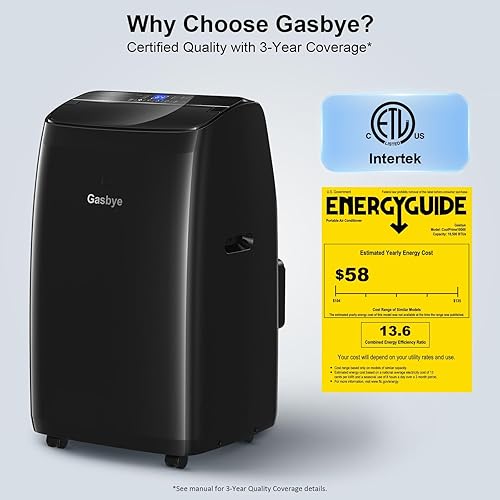 Gasbye Dual Hose Portable Air Conditioner, [2024 Upgraded] Full DC 