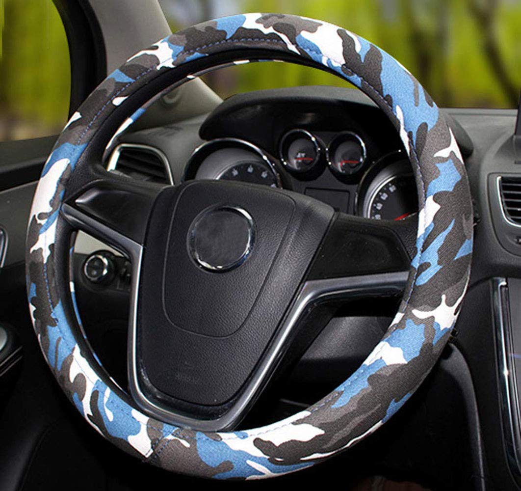 Car Steering Wheel Cover Camo Durable No Smell Sweat Absorption Universal 15 Inch Steering Wrap