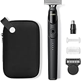 Xpert T Integrated Magnetic Electric Beard Trimmer & Shaver, with Travel Case, Electric Razor, Adjustable Combs Set, Body Kits, Nose Hair Trim Head, Personal Body Trimmer for Men Women, Black