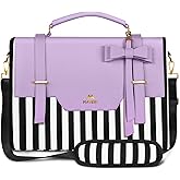 MATEIN 17 inch laptop bag for women, Large Computer Sleeve Case Briefcase with RFID Pocket & Bow, Cute Lightweight Messenger Carrying Shoulder Tote Office Bag for Nurse Teacher College Work, Purple