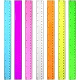 Color Transparent Ruler Plastic Rulers - Ruler 12 inch, Kids Ruler for School, Ruler with Centimeters, Millimeter and Inches,