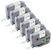 Replacement for Brother TZe Tz Tape 12mm 0.47 Laminated White P-touch Tape | Work with Brother 12mm .47 Laminated White Tz Tape P Touch Label Maker TZe-231 for PT-D210 D220 1180 1280 1890 2040,8m 26.2ft