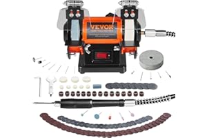 VEVOR Jewelry Polisher, Adjustable Variable Speed Bench Grinder Polishing & Buffing Machine, 3590RPM Bench Lathe Polisher wit