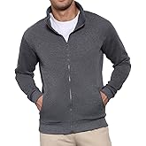 BRAPRO Men's Full-Zip Sweatshirt No Hood Hoodies Stand Collar Cardigan Pockets Jacket Casual & Active