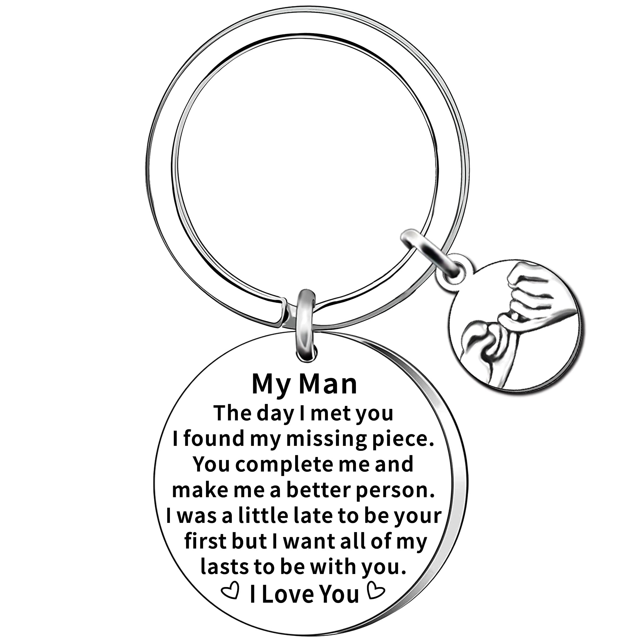 AMZQ Valentine Gifts for Him Husband Boyfriend Anniversary Keyring Gifts for Him Fiance Hubby Wedding Christmas Birthday Fathers Day Present for Men