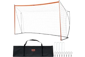 VEVOR Portable Soccer Goal, 12x6 ft Backyard Soccer Net, Large Practice Soccer Net, Steel Fiberglass Structure Training Goal 