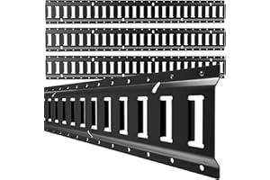 E Track 4'（4 Pack） with Powder-Coated Steel Trailer Tie Down for Garages, Trucks, Pickups, and Vans, E-Track Rail Reliable Ca