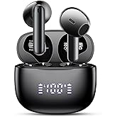 Aiearbu Wireless Earbuds, Bluetooth 5.3 Headphones, 48H LED Display Ear Buds, Bluetooth Earbuds with Noise Cancelling Mic, Hi-Fi Stereo, IP7 Waterproof, for Laptop Pad Phones Black