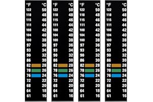 4pcs Aquarium Digital Thermometer Strip, Adhesive Temperature Sticker Aquarium Thermometer Fish Tank Test Strips Accessories 