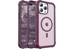 jaroco for iPhone 13 Pro Max case, [Compatible with MagSafe][Military Grade Drop Protection][Heavy Duty Protection][Non-Slip][Shockproof] 2-Layer Durable Bumper Phone Case 6.7''-Wine Red