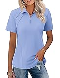 LOMON Womens Ladies Polo Shirts Collared Lapel 1/4