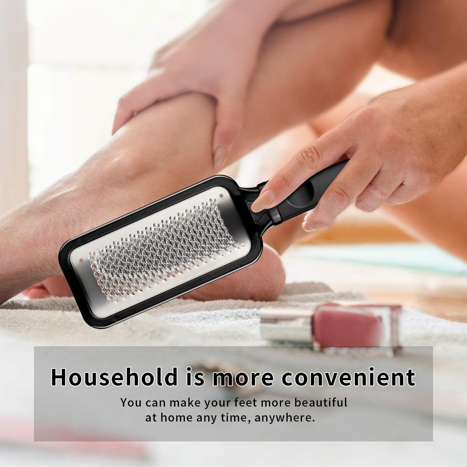 pedicure Foot File Callus Remover - Large Stainless Steel foot scraper, Remove Hard Skin, Practical and Professional Foot Care File, Suitable for Dry and Wet Feet: Health & Personal Care