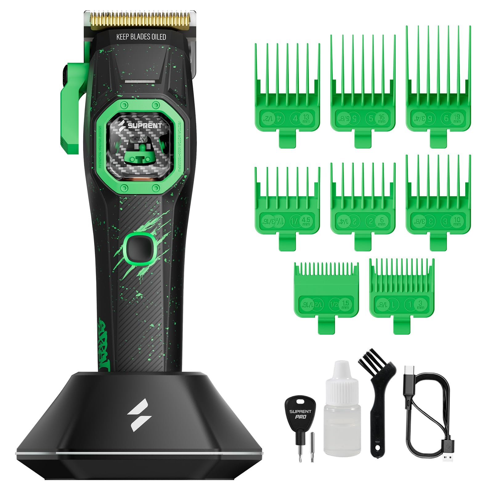 Photo 1 of SUPRENT Fangs Professional Barber Clippers - High-Performance 13,000 RPM Vector Motor Hair Clipper Barber Set, Professional Haircutting Kit with AI Speed Control, Patented U-Teeth Blade