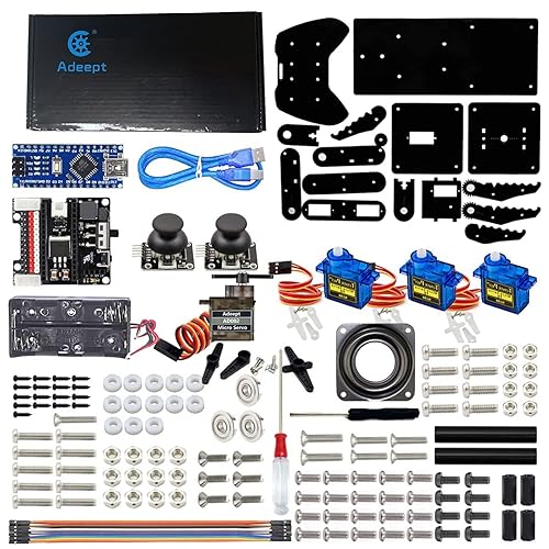 Adeept 4 Axis Robotic Arm Kit for Raspberry Pi 4 3 B 3 B+、4-DOF Mini Desktop Robot Kit for Adults Teens Kids、Electronic Programming Project DIY Arduino Robot Arm Kit Adeept 5DOF Robotic Arm Kit For Arduino Uno