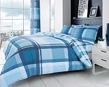 GC GAVENO CAVAILIA Checkered Duvet Cover Set Double Bluish Polycotton