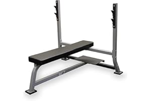 Valor Fitness Olympic Weight Bench with Spotter Stand – Adjustable Barbell Rack for Strength Training – Heavy-Duty Home Gym Bench – Optional Weights & Bar