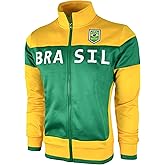 Just 4 Kicks Boy's Brasil Track Jacket, Youth Sizes Brazil Full Zip Sweater Jacket With Zipper Pockets
