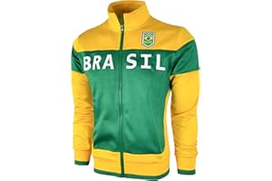 Just 4 Kicks Boy's Brasil Track Jacket, Youth Sizes Brazil Full Zip Sweater Jacket With Zipper Pockets