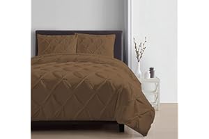 SILENTNIGHT Pinch Pleated Duvet Cover Taupe Pinch 3 Piece Duvet Cover King/California King Size (94" x 104") Inch 100% Cotton 800 TC with Zipper Closure & Corner Ties for Luxury Duvet Cover
