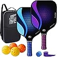JoncAye Pickleball-Paddles-Set of 4 or 2 Rackets with Balls and Bag, USAPA Approved Pickle-Ball Equipment with Accessories, Fiberglass Graphite Pickleball Racquet Set for Men, Women, Kids, Adults