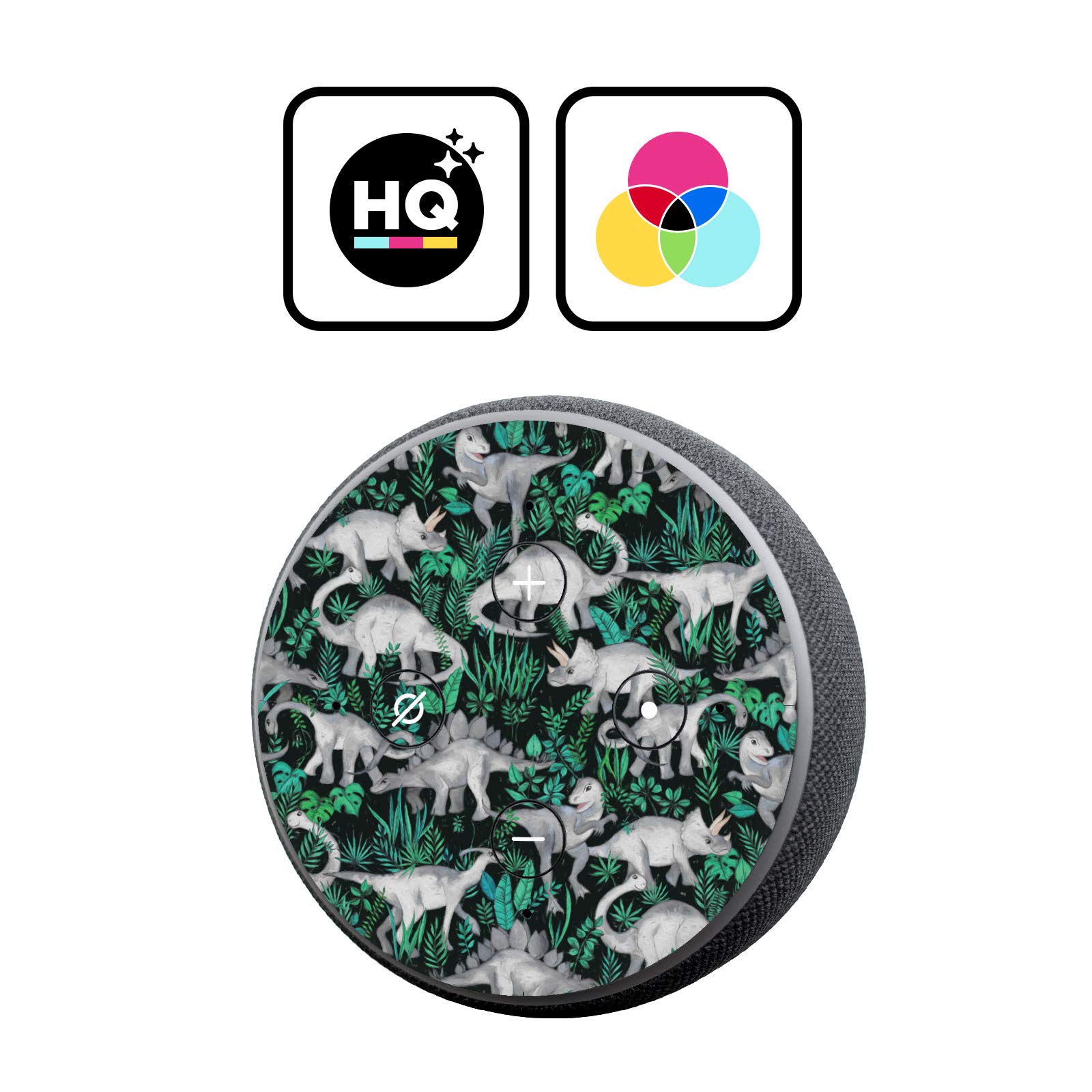 Head Case Designs Officially Licensed Micklyn Le Feuvre Dinosaur Jungle Assorted Vinyl Sticker Skin Decal Cover Compatible with Amazon Echo (2nd Gen) - Skin only Echo (2nd Gen) is NOT Included