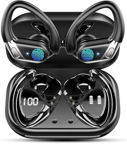 Bluetooth-hoofdtelefoon, Bluetooth 5.4 hoofdtelefoon met hifi-stereo, draadloze hoofdtelefoon in ear 4 microfoon ENC ruisonderdrukking, 40 uur, led-display, USB-C, IP7 waterdicht, sport-hoofdtelefoon Bluetooth-hoofdtelefoon, Bluetooth 5.4 hoofdtelefoon met hifi-stereo, draadloze hoofdtelefoon in ear 4 microfoon ENC ruisonderdrukking, 40 uur, led-display, USB-C, IP7 waterdicht, sport-hoofdtelefoon