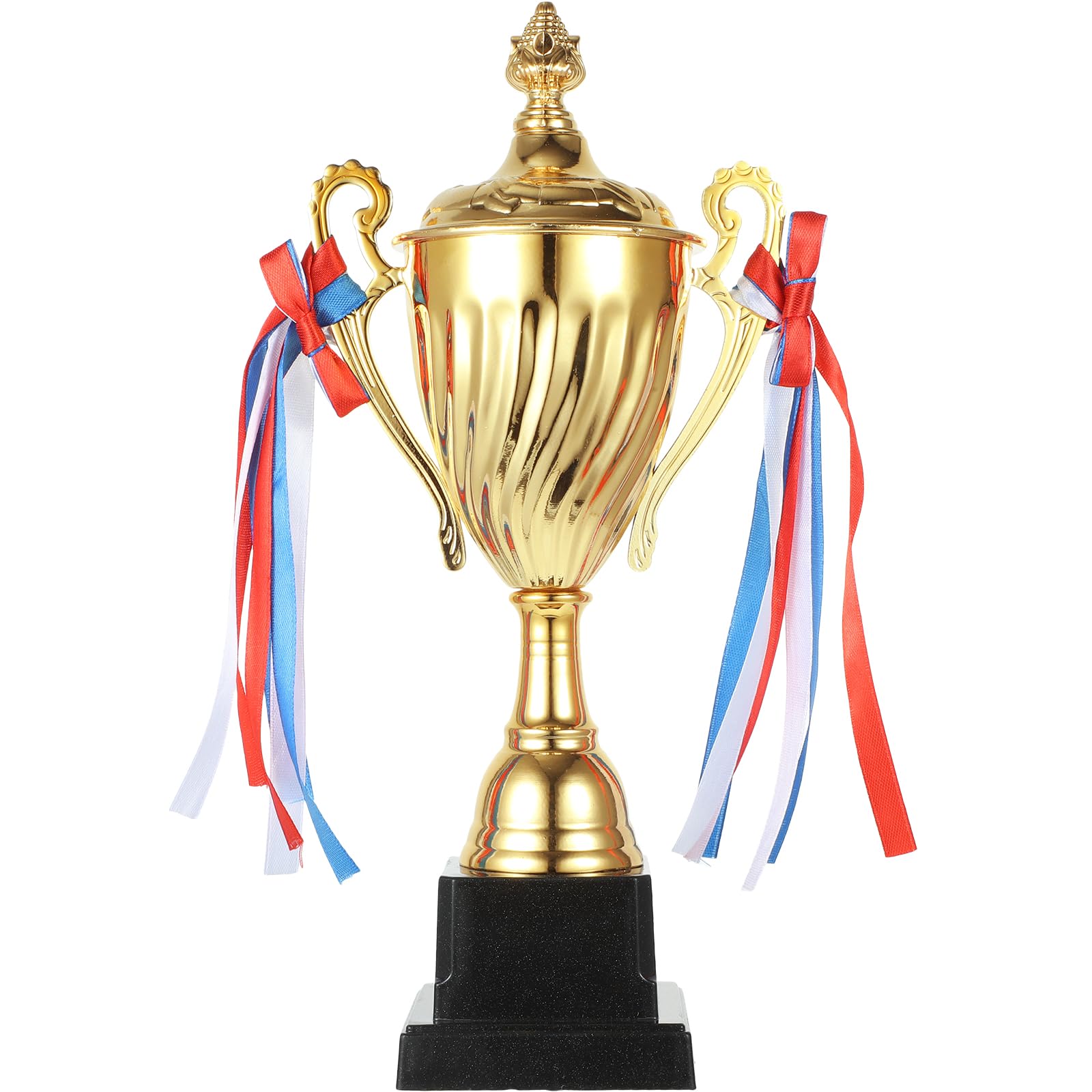 NUOBESTY Metal Trophy Cup 14 Inch Gold Sports Competition Trophy for School Tournament Winners Basketball Football Awards