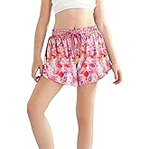 Girls Skorts Flowy Butterfly Shorts Spandex 2 in 1 with Pocket Skirt for Kids Tennis, Athletic, Running 5-13 Years