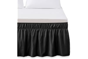 Elegant Comfort Cache-sommier élastique uni avec chute de 40,6 cm, facile à installer, infroissable et résistant à la décolor