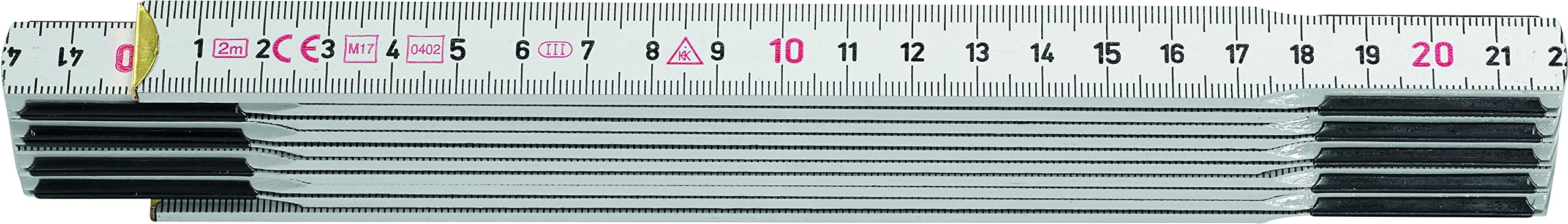 Hultafors 105154 "T59-2-10V" Folding Rule with Red Decimetre Figures - White
