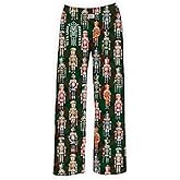 BRIEF INSANITY Lounge Pajama Pants for Men and Women | Holiday Christmas Nutcracker Pattern Bottoms - Comfy, Ultra Soft, Novelty Loungewear Pants (Nuts About Christmas, Large)