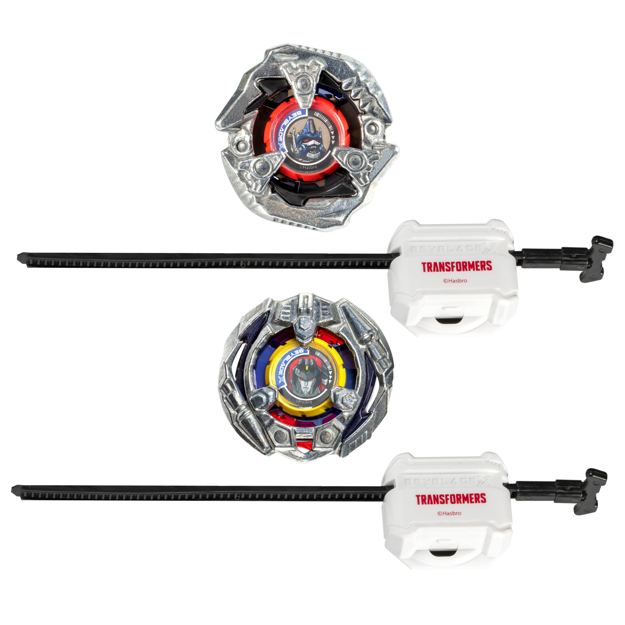 Beyblade X Transformers Collab Optimus Primal 3-60F vs. Starscream 3-80N Multipack Set with 2 Tops & 2 launchers; Battling Top Toys for 8 Year Old Boys & Girls (Amazon Exclusive)
